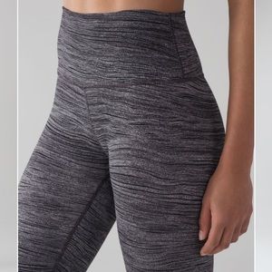 Lululemon Wunder Under High Rise Tights, Bit Point Ice Grey Black
